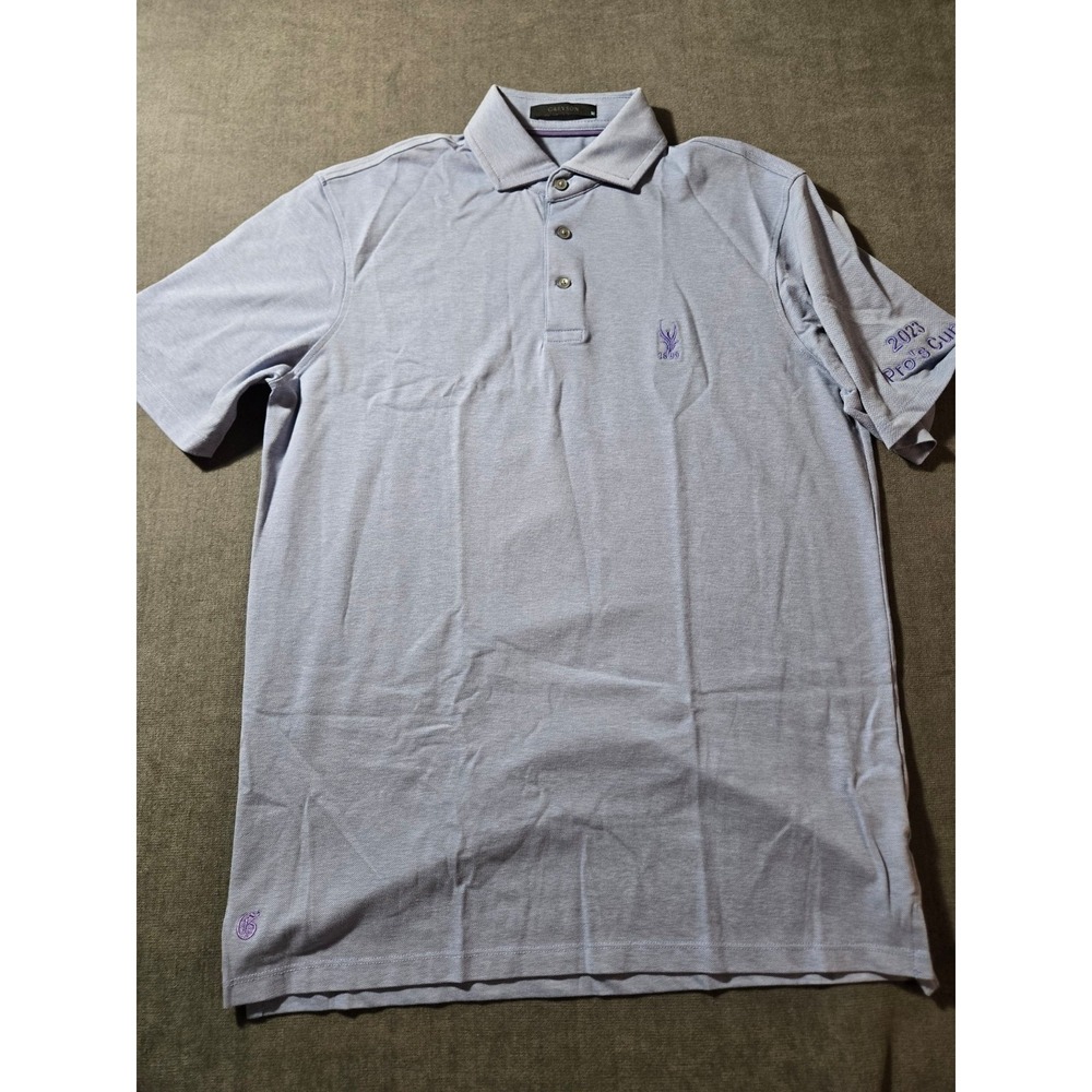 Greyson Polo Shirt Mens M Light Blue Embroidered Logo Golf Pro's Cup 2023